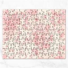 Baby Pink Floral Print Rectangular Jigsaw Puzzl by SpinnyChairDesigns