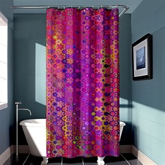 Boho Fuchsia Floral Print  Shower Curtain 36  X 72  (stall)  by SpinnyChairDesigns