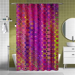 Boho Fuchsia Floral Print  Shower Curtain 48  X 72  (small)  by SpinnyChairDesigns