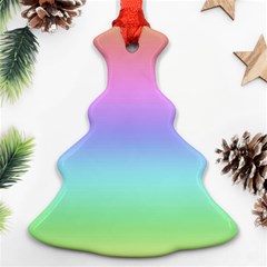 Pastel Rainbow Ombre Gradient Christmas Tree Ornament (two Sides) by SpinnyChairDesigns