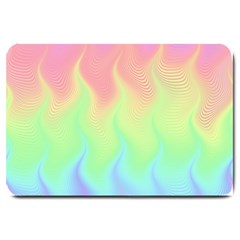 Pastel Rainbow Flame Ombre Large Doormat  by SpinnyChairDesigns