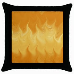 Gold Flame Ombre Throw Pillow Case (black) by SpinnyChairDesigns