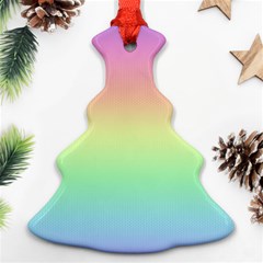 Pastel Rainbow Ombre Christmas Tree Ornament (two Sides) by SpinnyChairDesigns