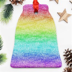 Rainbow Ombre Texture Ornament (bell) by SpinnyChairDesigns