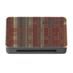 Rust Brown Grunge Plaid Memory Card Reader with CF Front