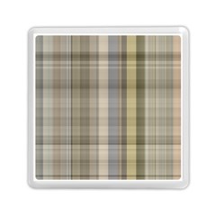 Beige Tan Madras Plaid Memory Card Reader (square) by SpinnyChairDesigns