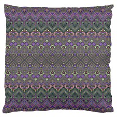 Boho Hearts And Flowers Large Flano Cushion Case (one Side) by SpinnyChairDesigns