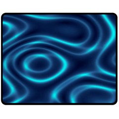 Blue Wavy Double Sided Fleece Blanket (medium)  by Sabelacarlos