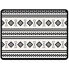 Black And White Aztec Double Sided Fleece Blanket (large)  by tmsartbazaar