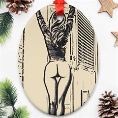 Morning My Dear    Sweet Perfection, Girl Stretching In The Bedroom Oval Ornament (two Sides) by Casemiro