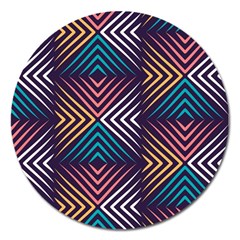 Vintage Motif Design Magnet 5  (round) by tmsartbazaar