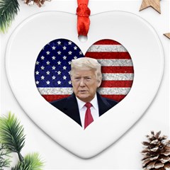 Trump President Sticker Design Heart Ornament (two Sides) by dflcprintsclothing