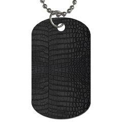 Black Crocodile Skin Dog Tag (two Sides)