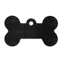 Black Crocodile Skin Dog Tag Bone (two Sides) by LoolyElzayat