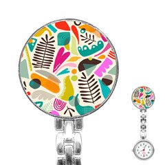 Scandinavian Folk Art Random Fandom Stainless Steel Nurses Watch by andStretch