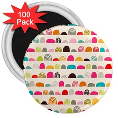 Scandinavian Folk Art Rainbow Road 3  Magnets (100 Pack) by andStretch