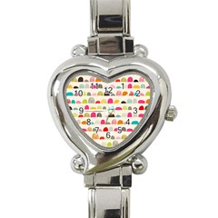 Scandinavian Folk Art Rainbow Road Heart Italian Charm Watch by andStretch