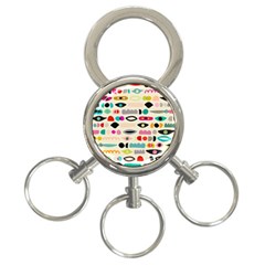 Scandinavian Folk Art Eye Spy 3-ring Key Chain by andStretch