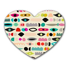 Scandinavian Folk Art Eye Spy Heart Mousepads by andStretch