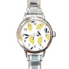 Laser Lemons Round Italian Charm Watch by andStretch