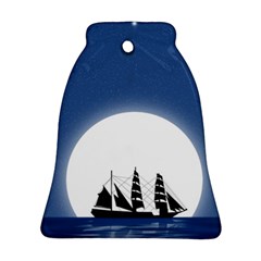 Boat Silhouette Moon Sailing Bell Ornament (two Sides)