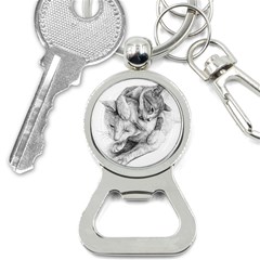 Cat Drawing Art Bottle Opener Key Chain