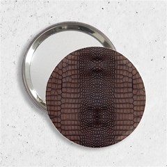 Brown Alligator Leather Skin 2 25  Handbag Mirrors