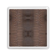 Brown Alligator Leather Skin Memory Card Reader (square) by LoolyElzayat