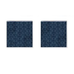 Blue Sashiko Pattern Cufflinks (square)