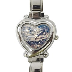 Andes Mountains Aerial View, Chile Heart Italian Charm Watch by dflcprintsclothing