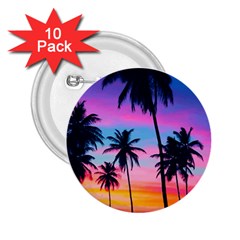 Sunset Palms 2 25  Buttons (10 Pack)  by goljakoff