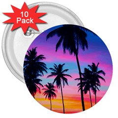 Sunset Palms 3  Buttons (10 Pack)  by goljakoff