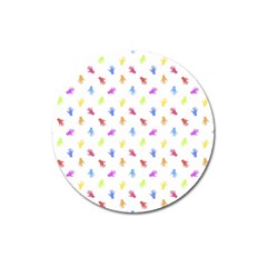 Multicolored Hands Silhouette Motif Design Magnet 3  (round) by dflcprintsclothing