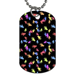 Multicolored Hands Silhouette Motif Design Dog Tag (one Side) by dflcprintsclothing