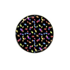 Multicolored Hands Silhouette Motif Design Hat Clip Ball Marker (4 Pack)