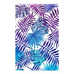 Blue Tropical Leaves Shower Curtain 48  X 72  (small) 