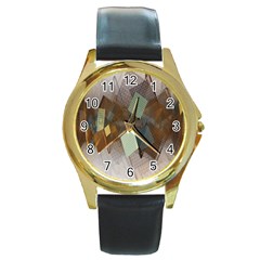 Geometry Diamond Round Gold Metal Watch by Sparkle