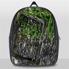 Green Glitter Squre School Bag (large)