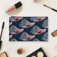 Doodle Queen Fish Pattern Cosmetic Bag (medium) by tmsartbazaar