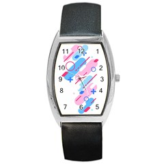 Abstract Geometric Pattern  Barrel Style Metal Watch by brightlightarts