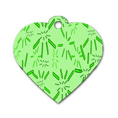 Electric Lime Dog Tag Heart (one Side) by Janetaudreywilson