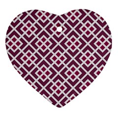 Two Tone Lattice Pattern Purple Ornament (heart) by kellehco