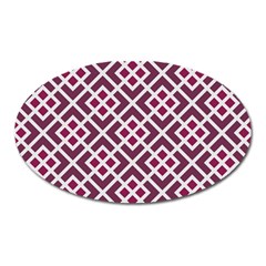 Two Tone Lattice Pattern Purple Oval Magnet by kellehco