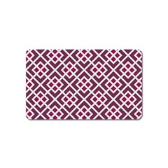 Two Tone Lattice Pattern Purple Magnet (name Card) by kellehco