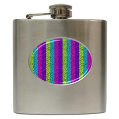 Glitter Strips Hip Flask (6 Oz)