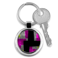 Abstract Tiles Key Chain (round) by essentialimage