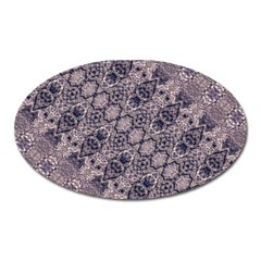 Violet Textured Mosaic Ornate Print Oval Magnet by dflcprintsclothing