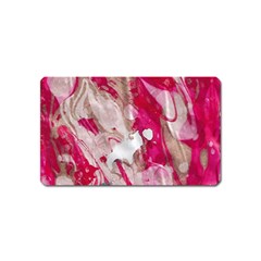 Magenta On Pink Magnet (name Card) by kaleidomarblingart