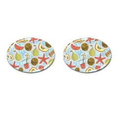 Tropical Pattern Cufflinks (oval) by GretaBerlin