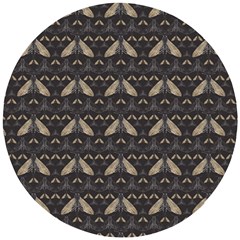 Moth Pattern Wooden Puzzle Round